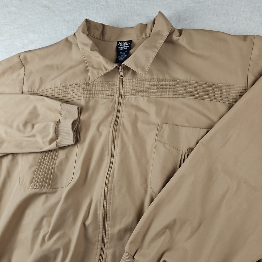 Vtg‎ 70s 80s Khaki JOHN BLAIR Shirt Jacket Pool Leisure Full Zip Mod MENS 3XL